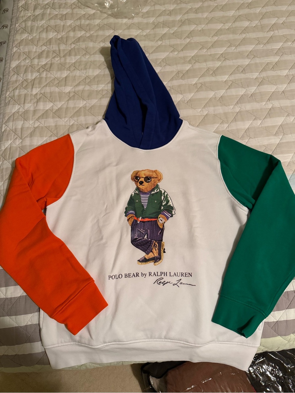 Ralph Lauren Polo Bear Crewneck Sweatshirt - White/Blue/Green/Orange Boys 14/16